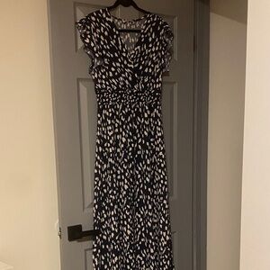 Ecowish Navy and White Patterned Dress NWOT size large